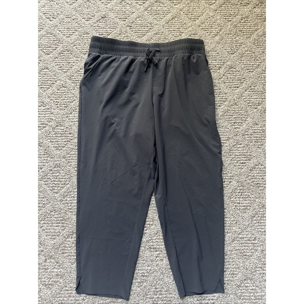 Women's All‎ In Motion Active Ankle Pants Gray Lightweight Sz XL Elastic Waist